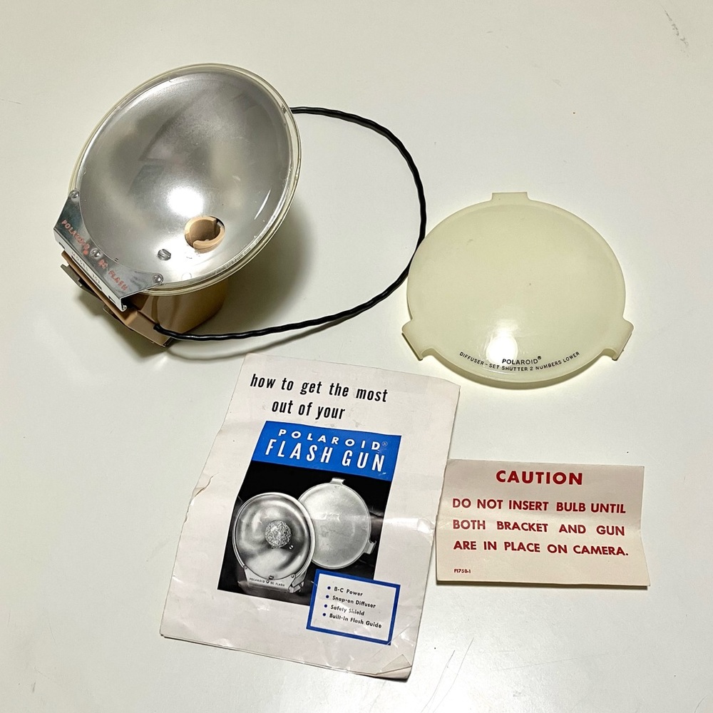 Vintage Polaroid Flash with Diffuser and Instruction Manual